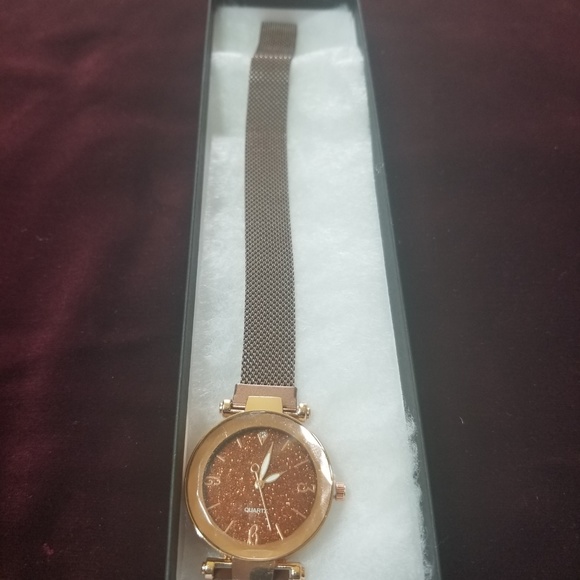 Rose Gold & Brown Magnetic Starry Sky Wrist Watch - Picture 8 of 8